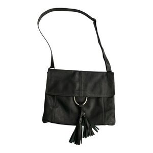 Alfani leather bag with leather fringe. 12.5”W x 9.25” H